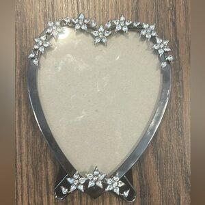 Vintage Rhinestone Flowers Heart-Shaped Photo Frame